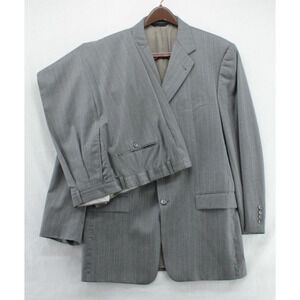 Burberry London Kensington Suit Mens 43L Gray Wool 2 Piece Pinstriped Designer